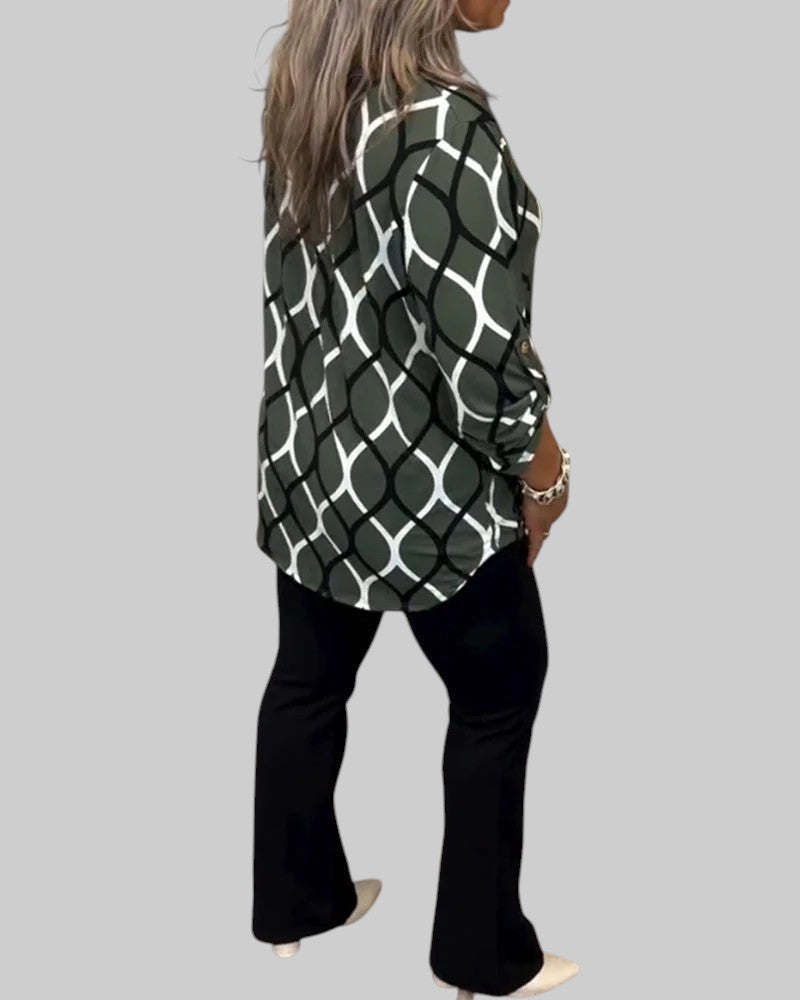TERÉZIA | BLUSE MIT GRAFISCHEM PRINT