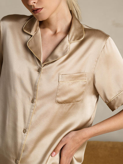 Short pyjamaset van pure zijde
