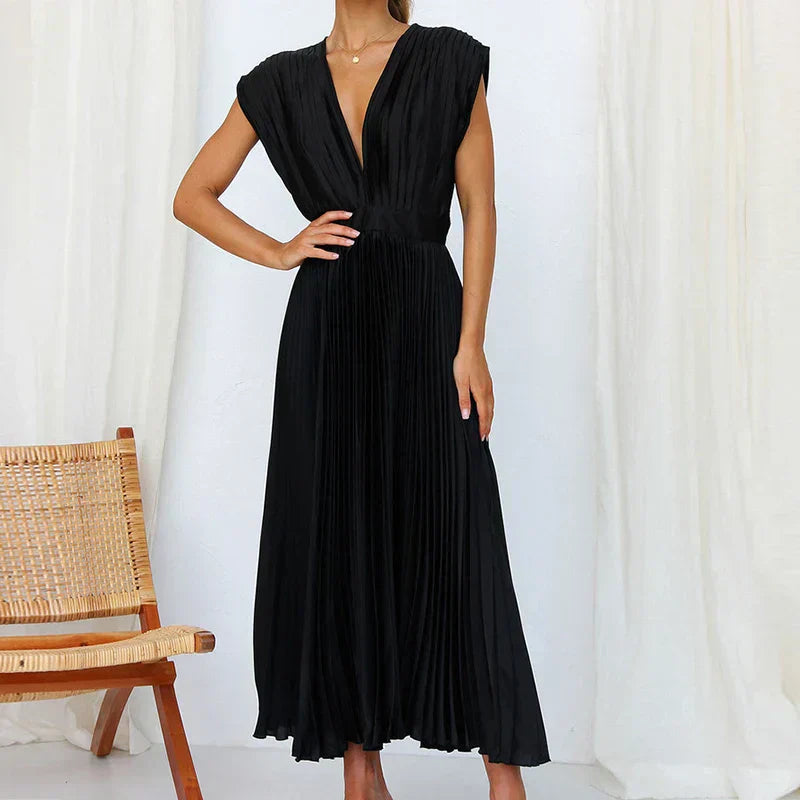 Adela™ | Elegante geplooide maxi-jurk