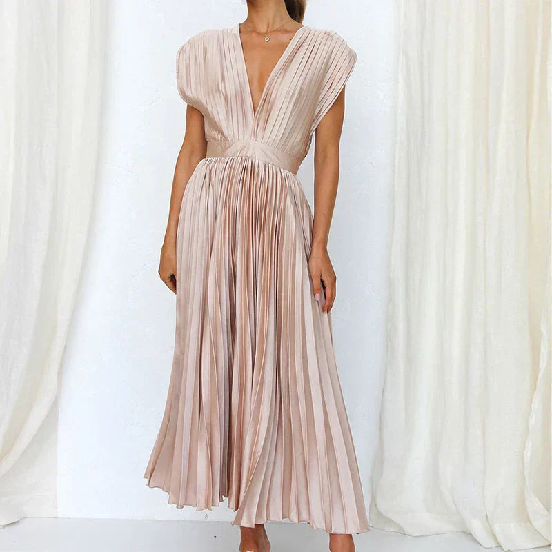 Adela™ | Elegante geplooide maxi-jurk
