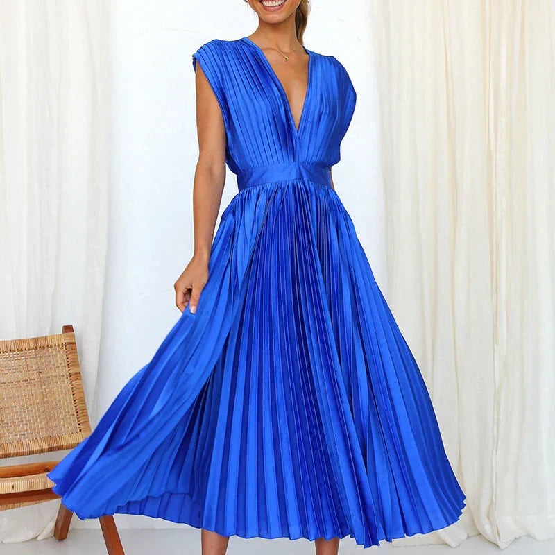 Adela™ | Elegante geplooide maxi-jurk