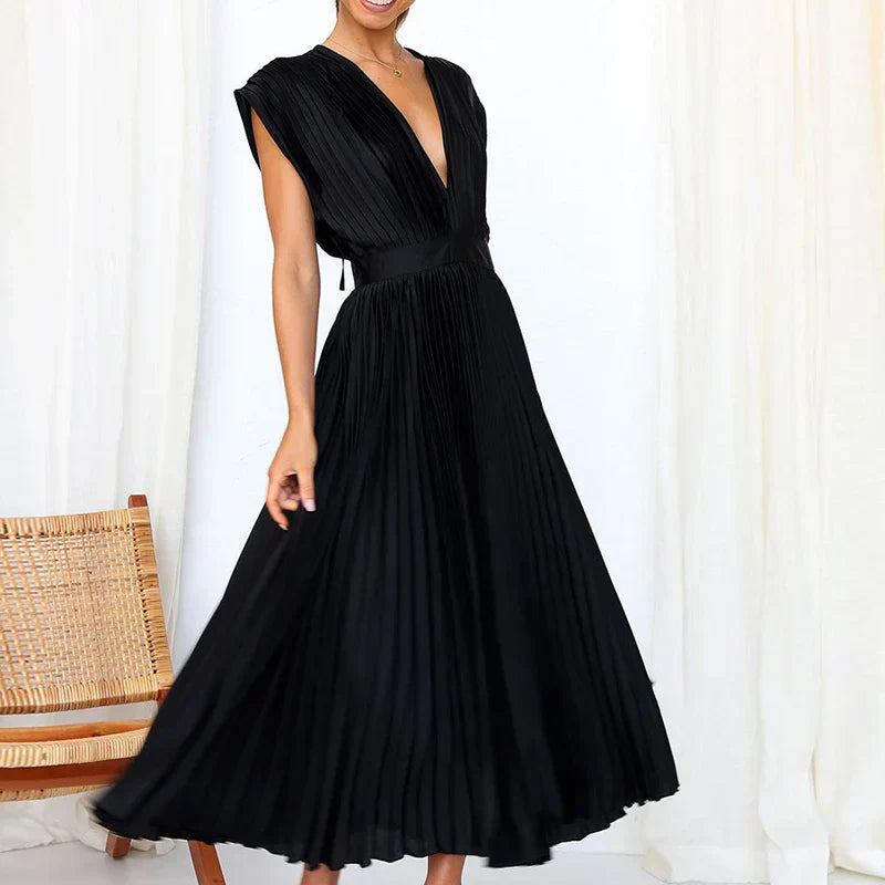 Adela™ | Elegante geplooide maxi-jurk