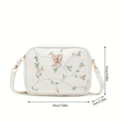 Casual Tas Met Geborduurd Bloemenpatroon