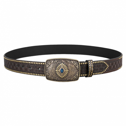 Herren Vintage Geprägter Nieten-Western-Cowboy-Ledergürtel 83246263M