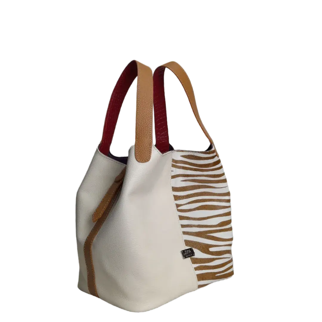 Dameshandtas Eva Zebra Leer x Talk