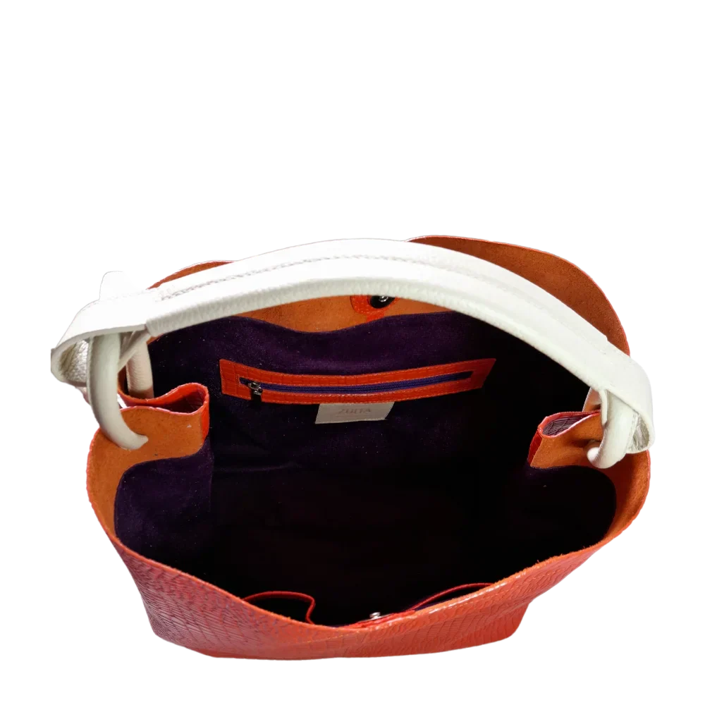 Aubrey Reptil Oranje Dames Leren Handtas