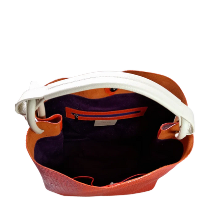 Aubrey Reptil Oranje Dames Leren Handtas