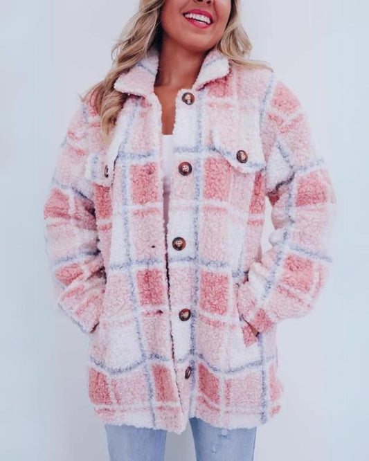 ELINARA - Karierte Fleecejacke