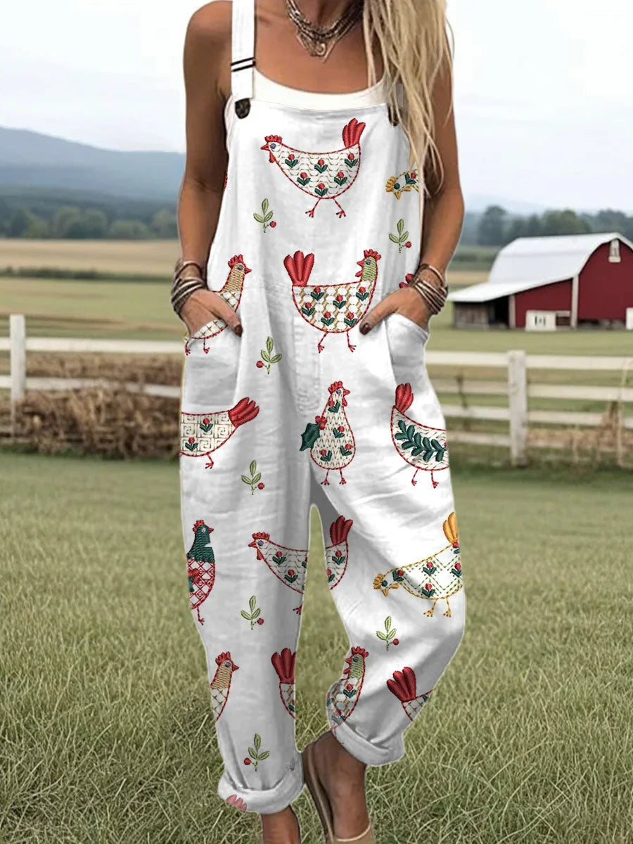 Vintage Floral Jumpsuit Damen - Müheloser Stil & Ganztägiger Komfort