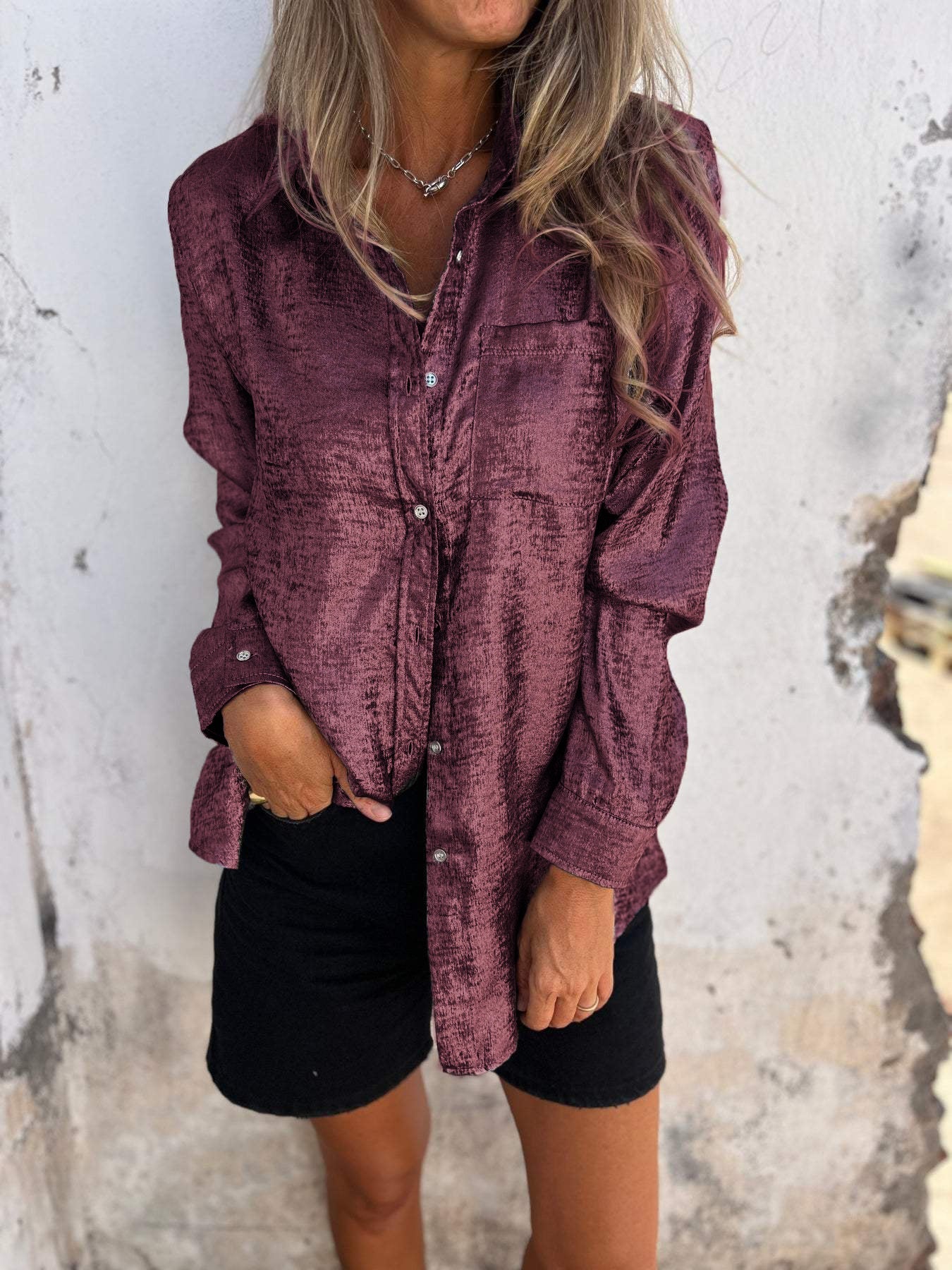 Zella™ | Chic glinsterend overhemd