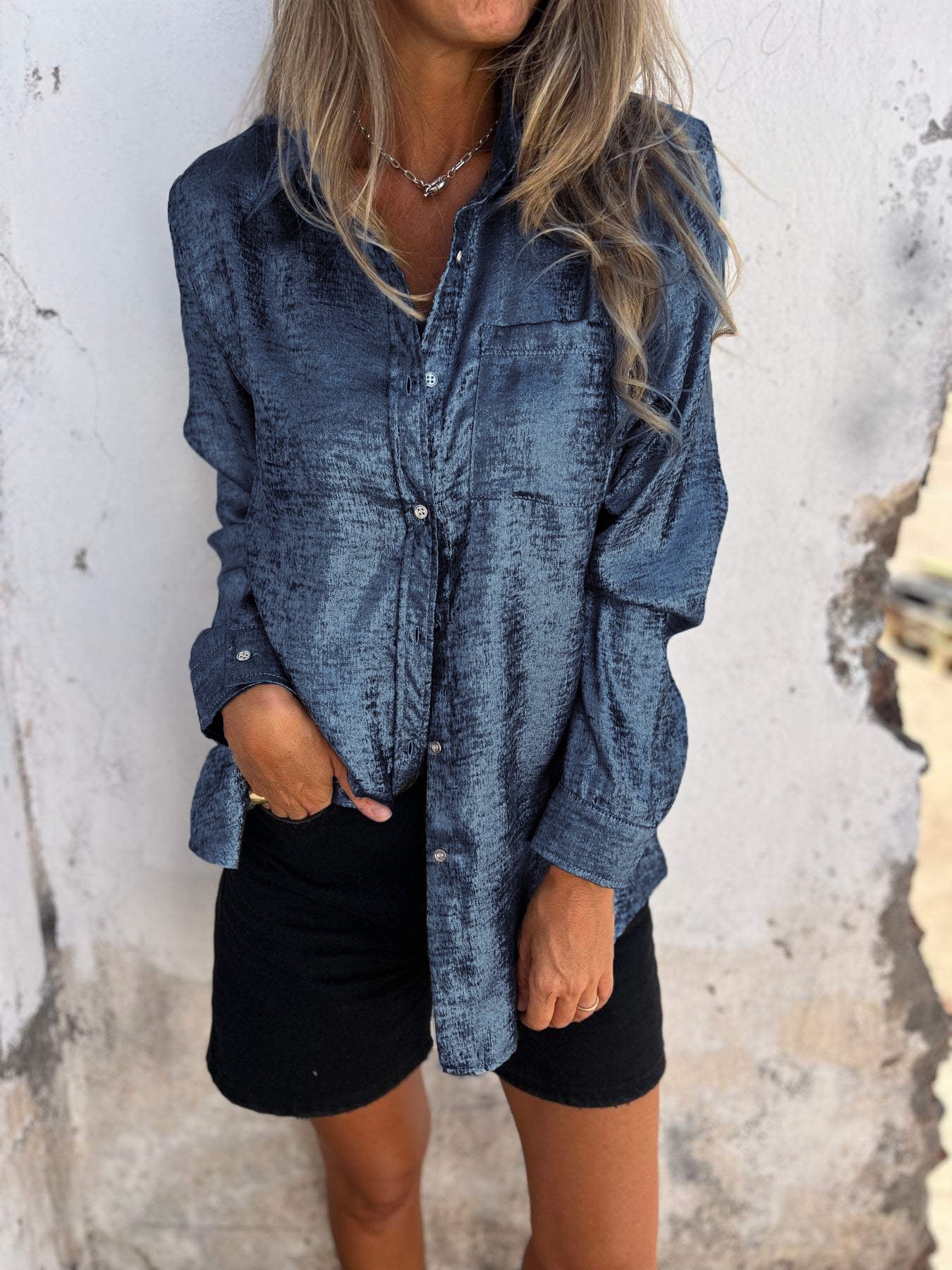 Zella™ | Chic glinsterend overhemd