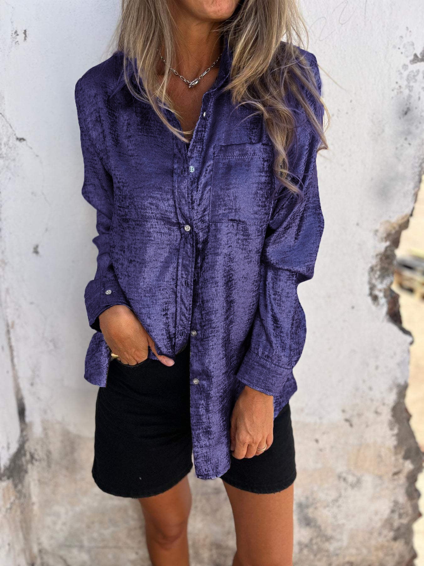 Zella™ | Chic glinsterend overhemd