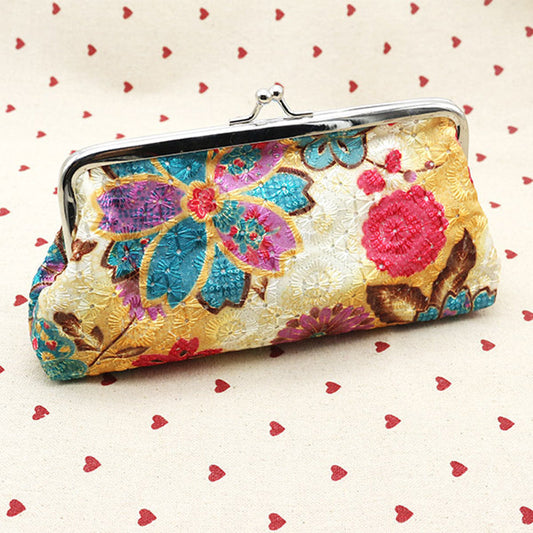 Vintage Portemonnee met Bloemenpatroon