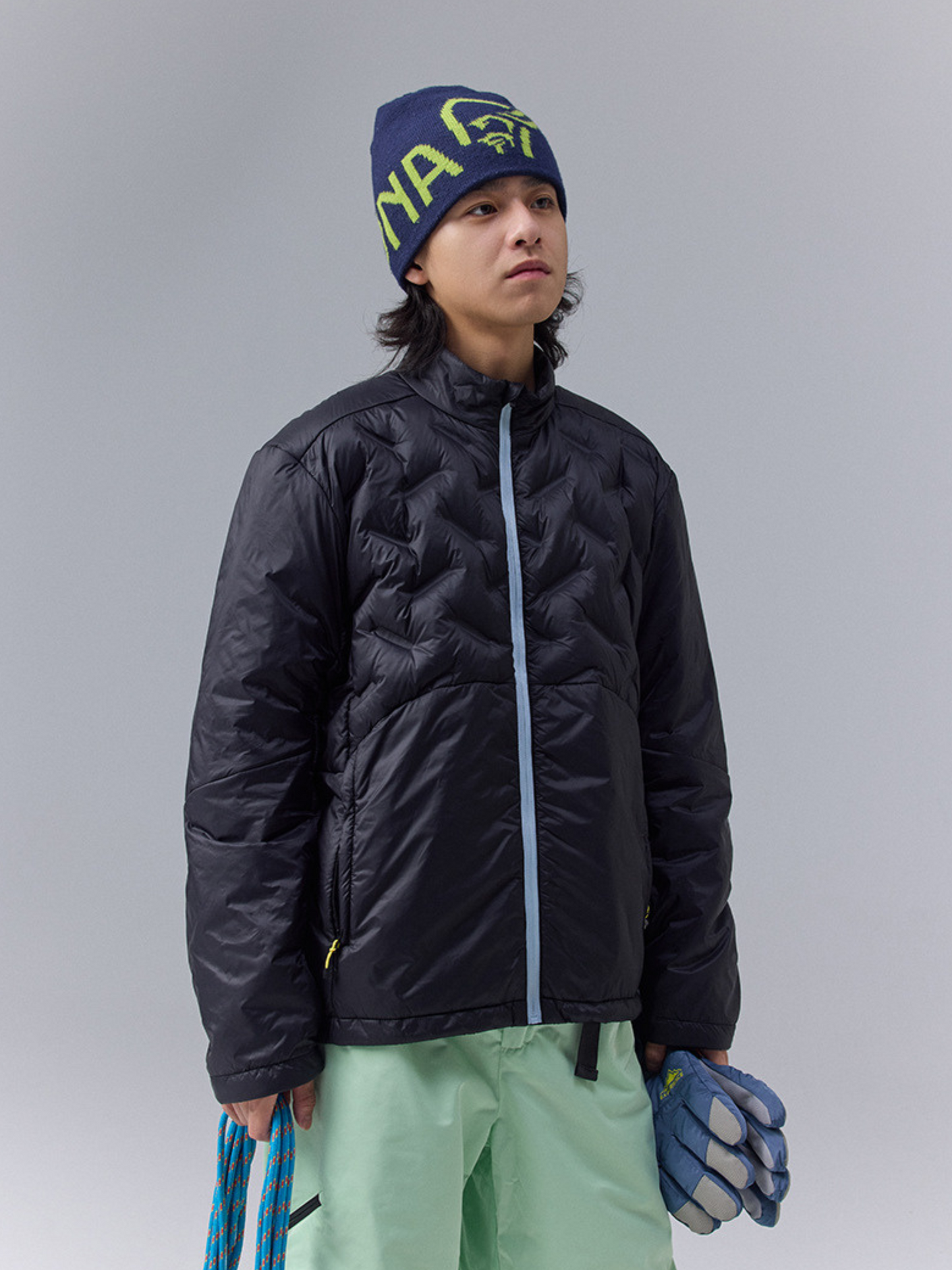 DryBench – Unisex Outdoor-Daunenjacke mit Kontrastkragen