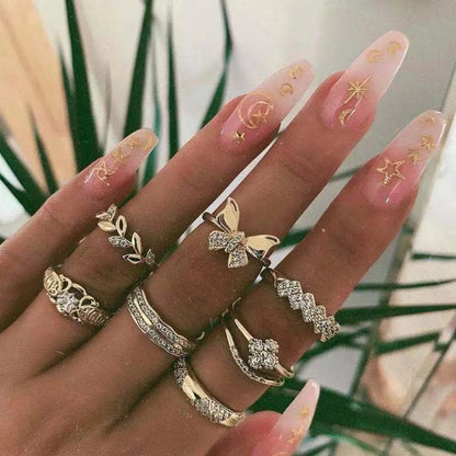 Einzigartiges Set mit 8 bis 12 Ringen