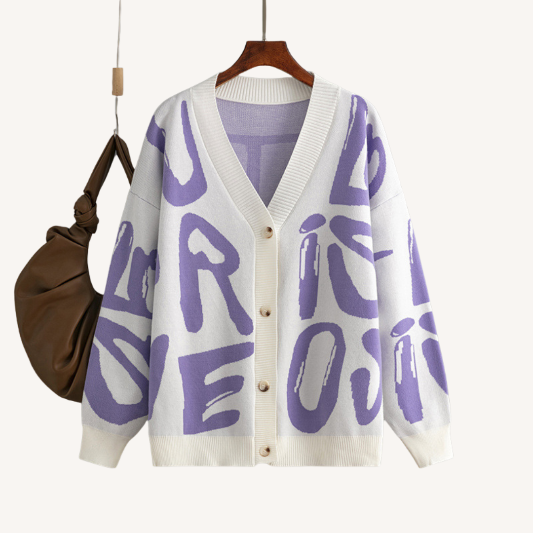 Kesha | Gebreid vest met jacquard letters