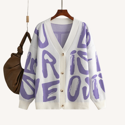 Kesha | Gebreid vest met jacquard letters