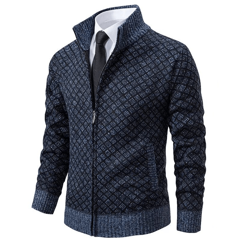 Windsor | Gebreid vest met ruitpatroon en ritssluiting