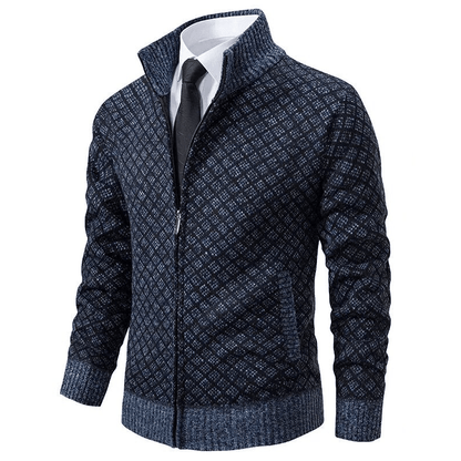 Windsor | Gebreid vest met ruitpatroon en ritssluiting
