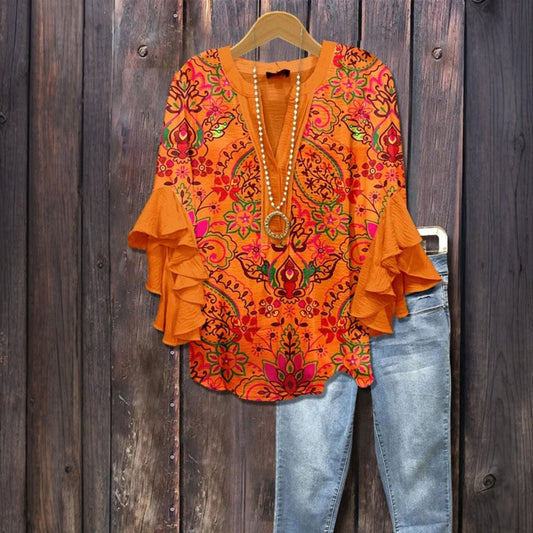 Blouse met Vintage Bloemenprint
