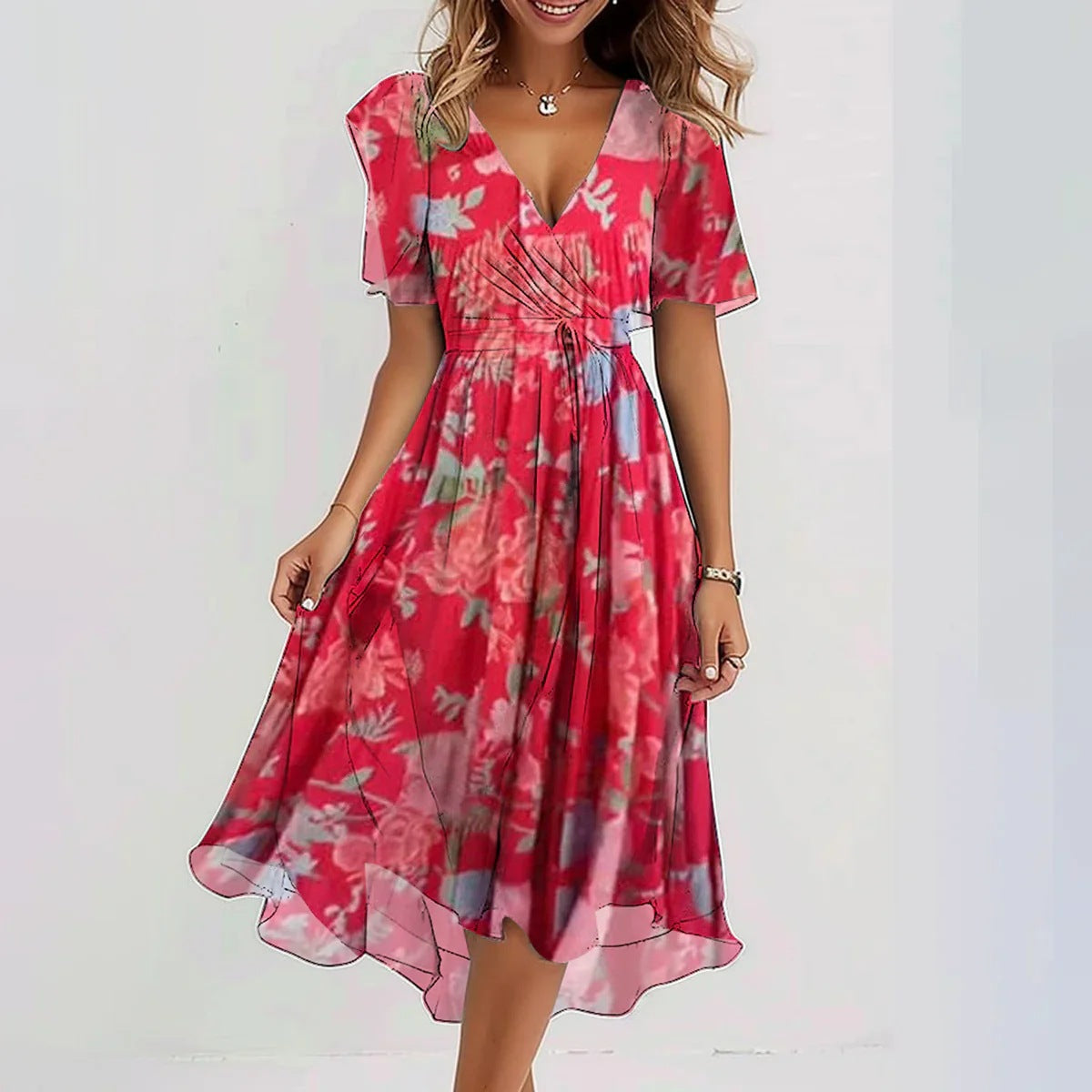 Arlina™ – Mühelos Elegantes Chiffon-Kleid