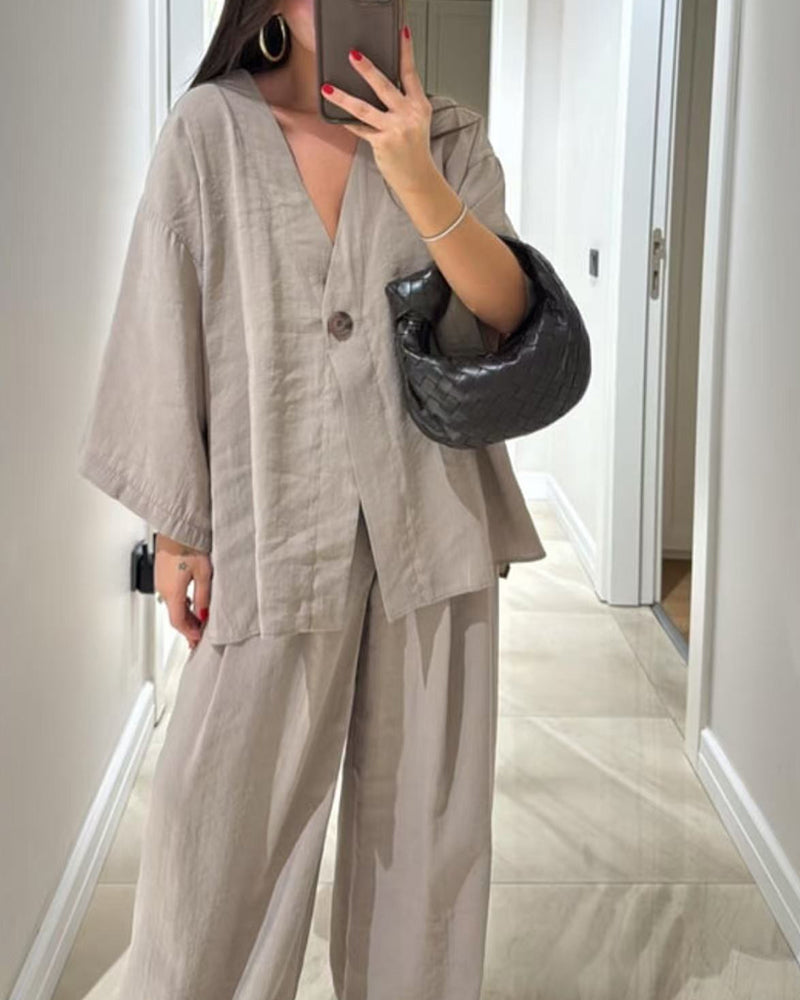 THARAH | Casual V-hals set