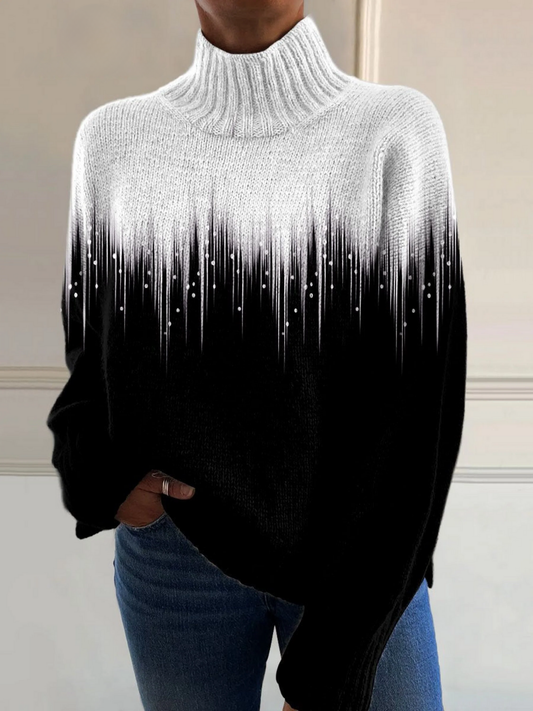Romantischer Flash Ray Kunstdruck Strick-Turtleneck Pullover