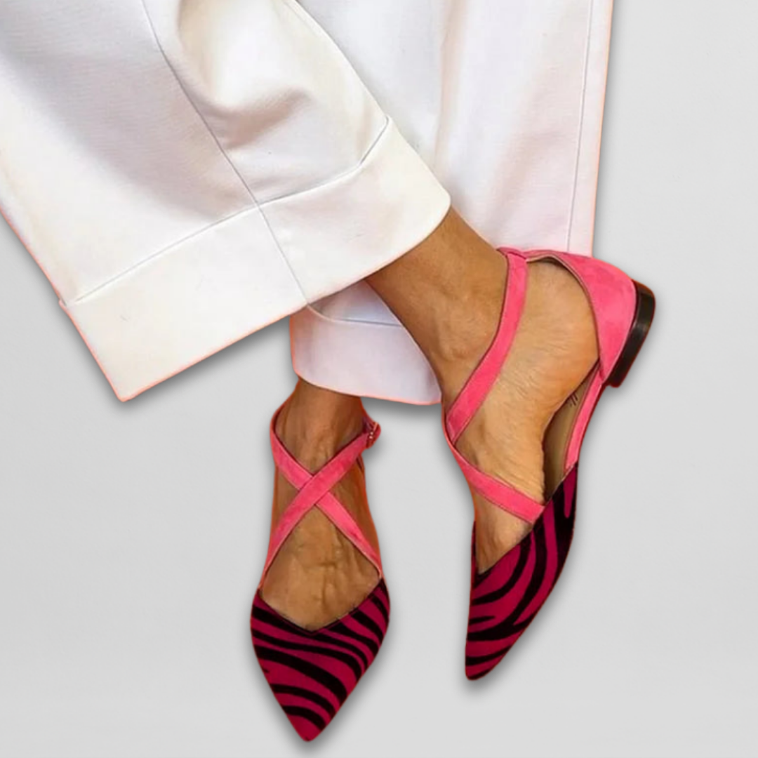 Amélie™ | Ballerinas mit Riemchen Dunkelrosa