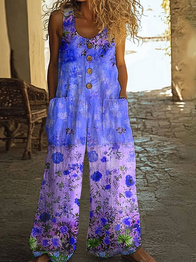Violet | Vintage-overall met bloemenpatchwork