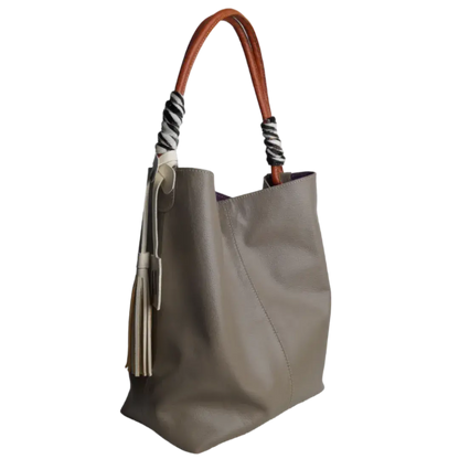 Leah Taupe Dames Leren Handtas