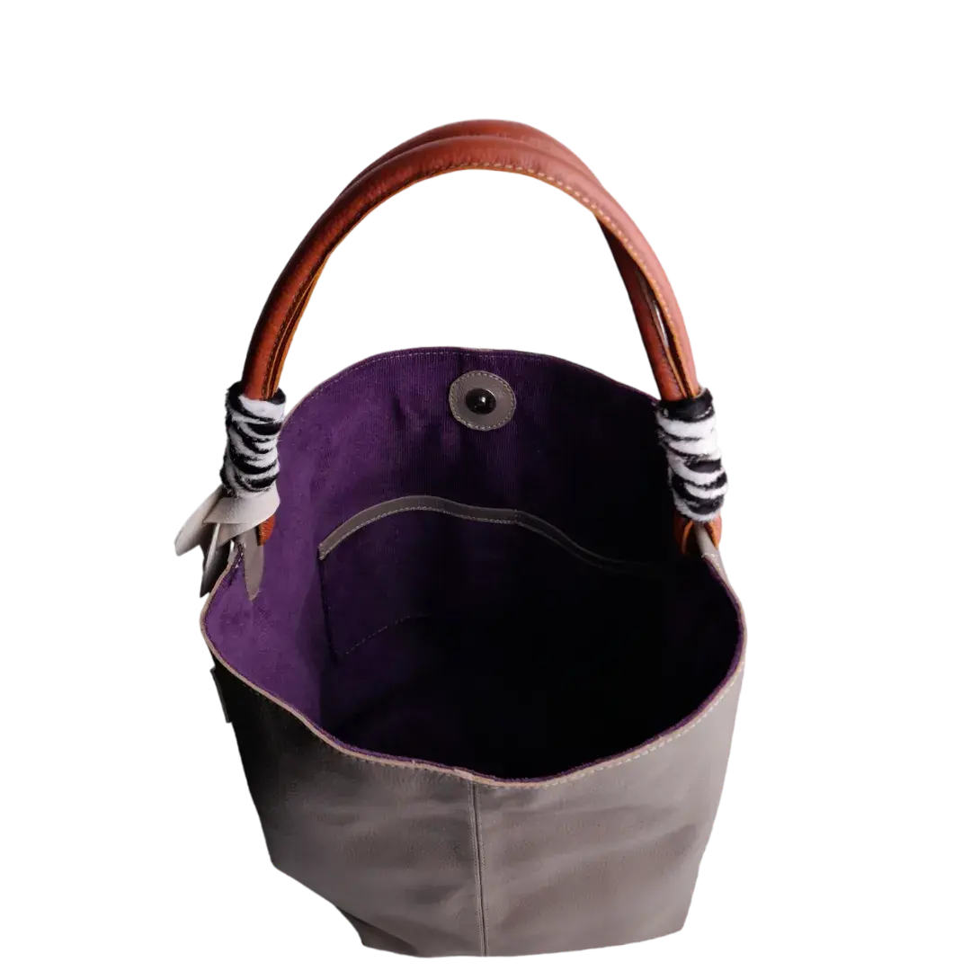 Leah Taupe Dames Leren Handtas