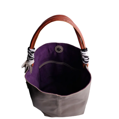 Leah Taupe Dames Leren Handtas