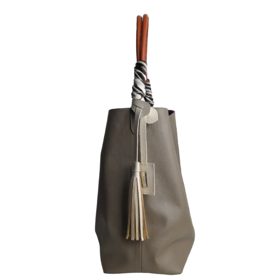 Leah Taupe Dames Leren Handtas