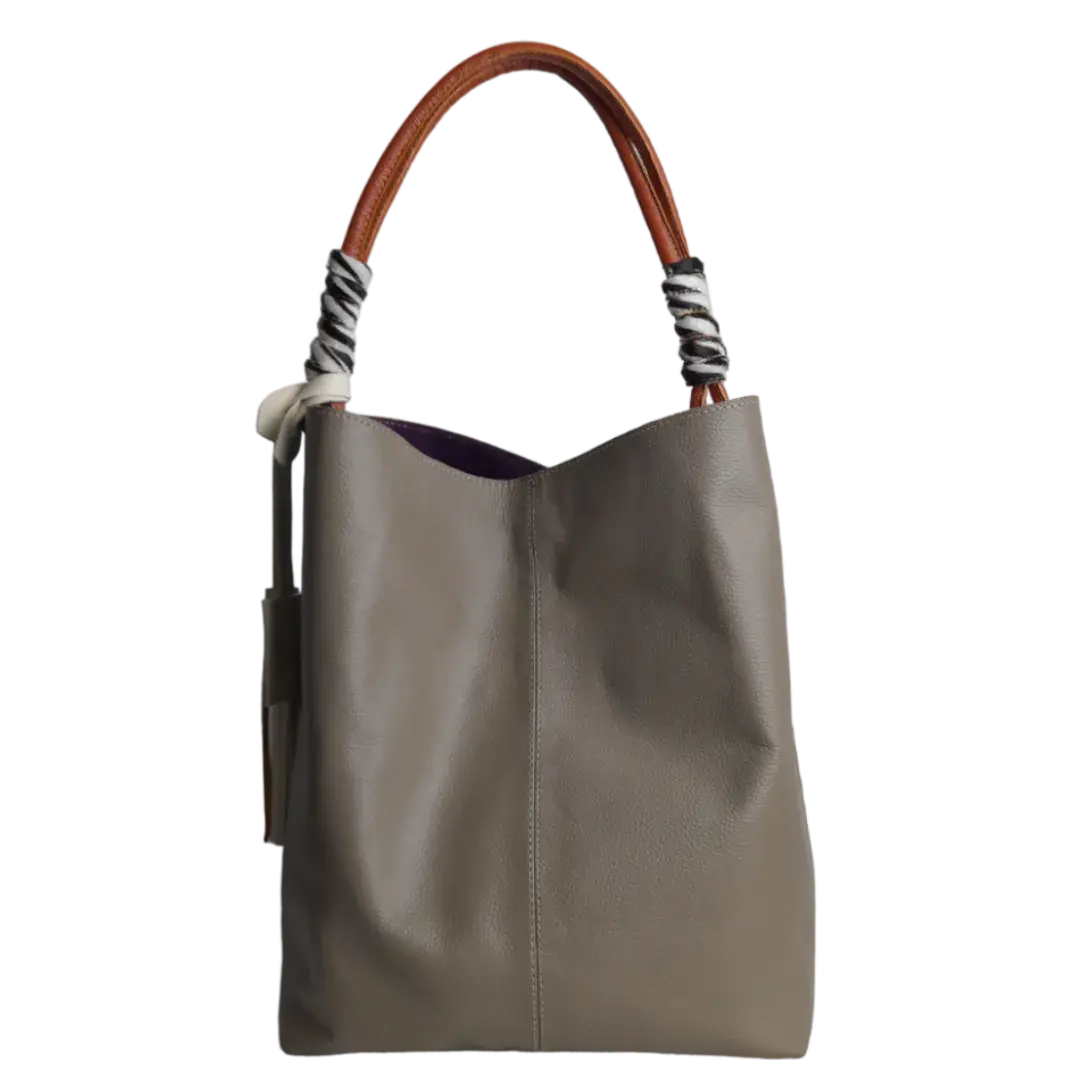 Leah Taupe Dames Leren Handtas