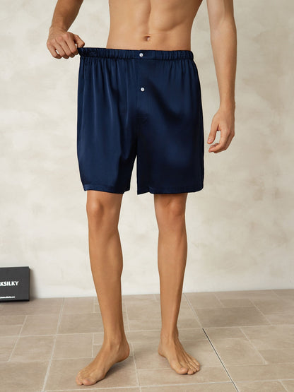 Short En Soie Pure Taille Élastique Shorts De Nuit Pour Hommes