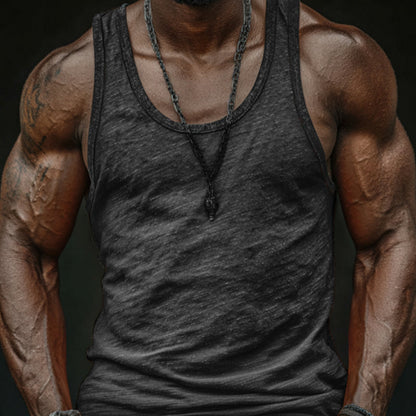 Heren Casual Ademende Huidvriendelijke Katoenen U-hals Slim Fit Tanktop MTA0746G0M