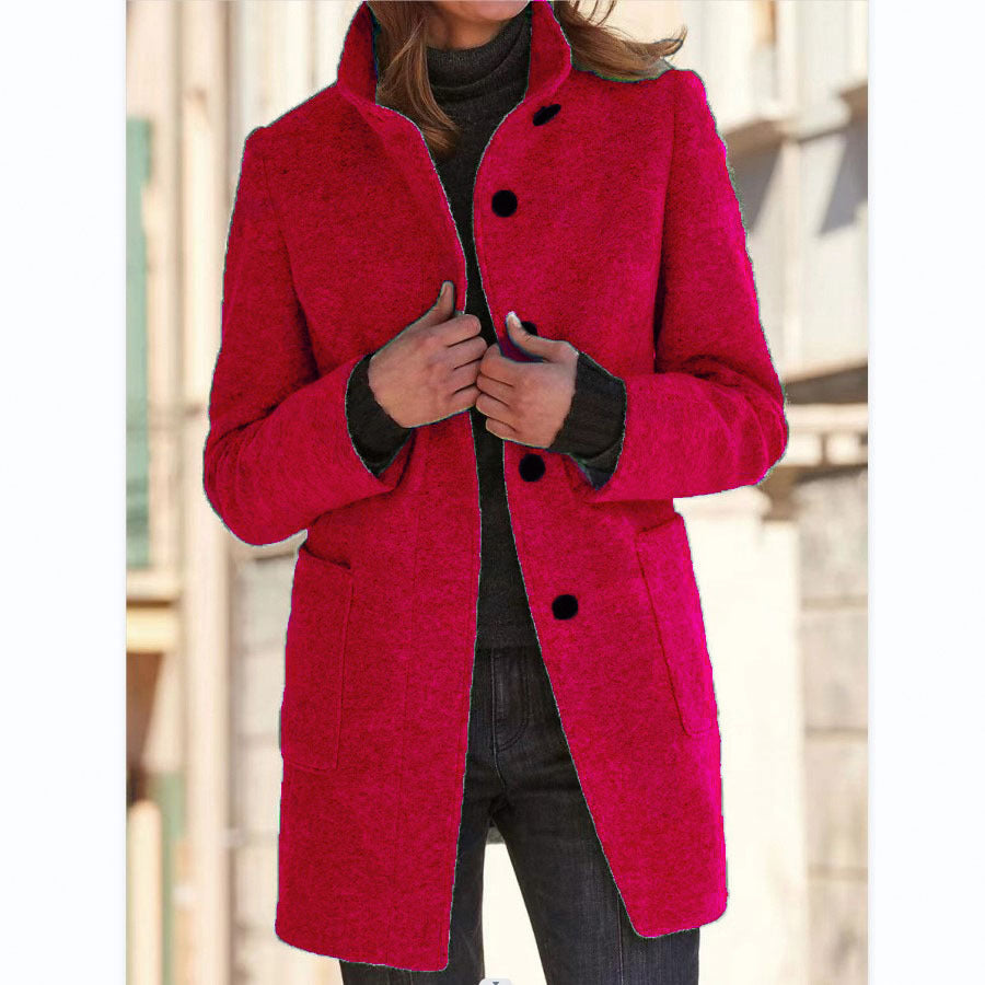 Autumn™ – Retro windjack voor dames met knopen en opstaande kraag