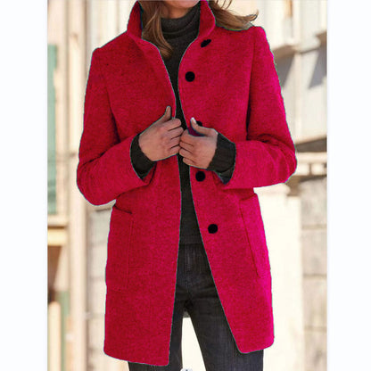 Autumn™ – Retro windjack voor dames met knopen en opstaande kraag