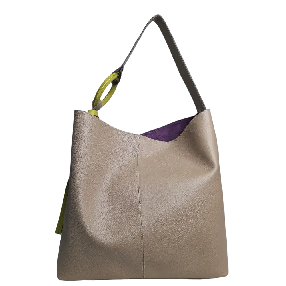 Nora Taupe leren handtas voor dames