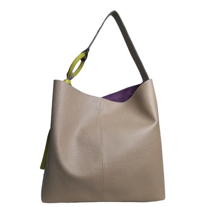 Nora Taupe leren handtas voor dames