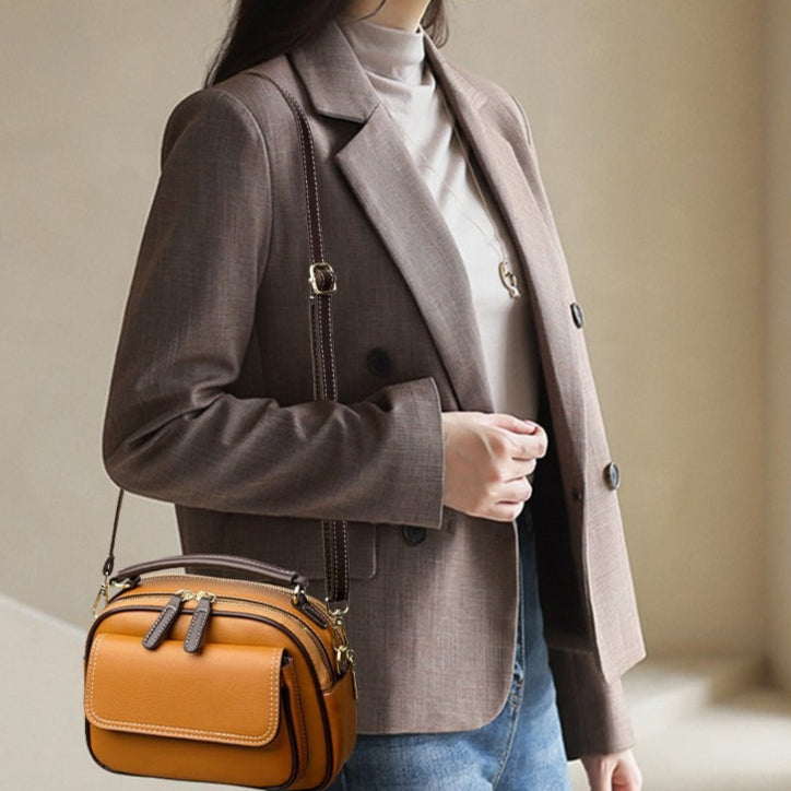 Sac à bandoulière en cuir synthétique pour femme avec structure compacte - Mireille