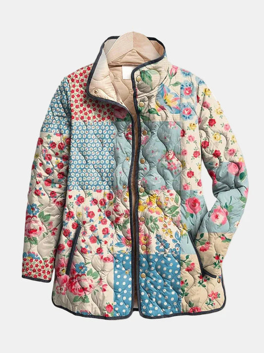 Liora | Charmante gesteppte Jacke mit Blumenmuster