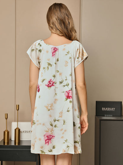 Nachthemden Pure Zijde Bloemen Casual Schattig