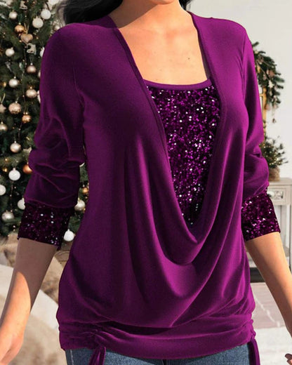 DELFINA'S ELEGANTE BLOUSE MET PAILLETTEN