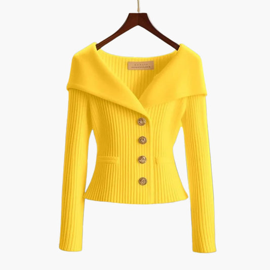 KIM™ - Geribbeld vest met knoopsluiting