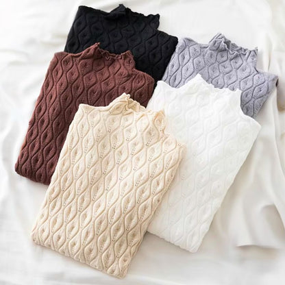 Moiré Kaschmir-Rollkragenpullover