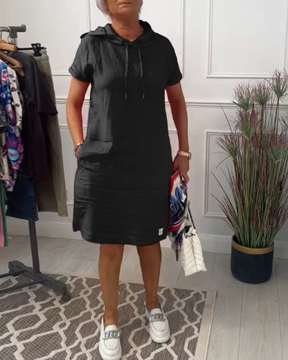 Ava | Casual katoenen jurk met capuchon