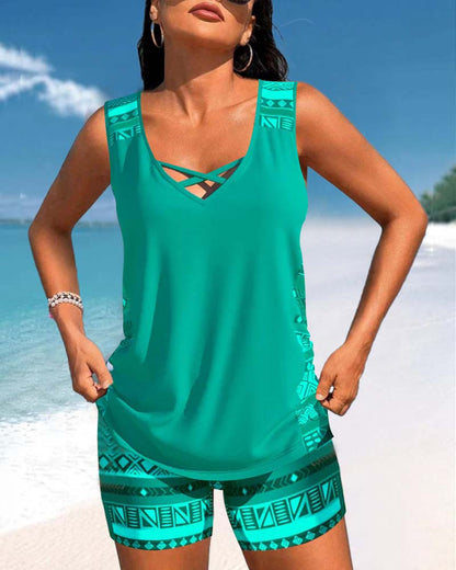 Sylvia - Tankini mit geometrischem Druck