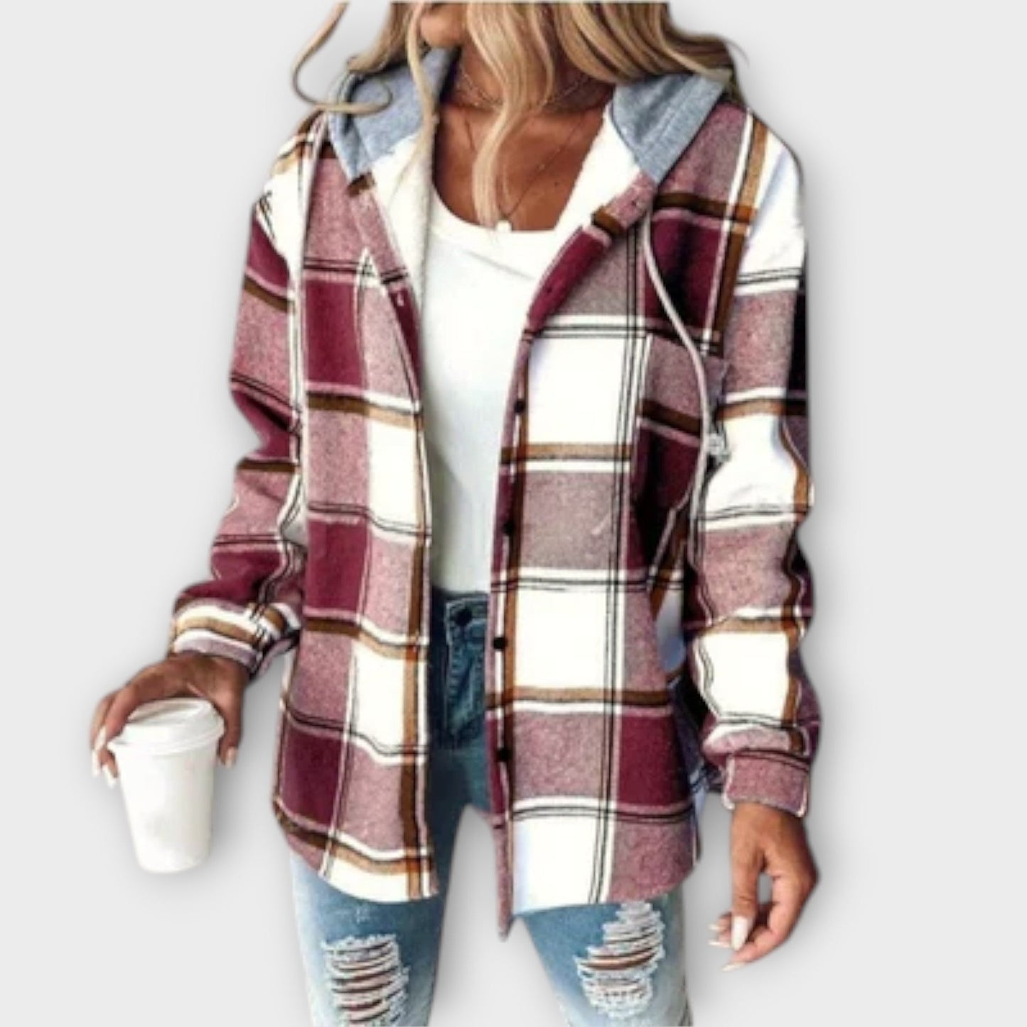 Victoria | Karierte Hemdjacke mit Kapuze – Müheloser Stil & Komfort