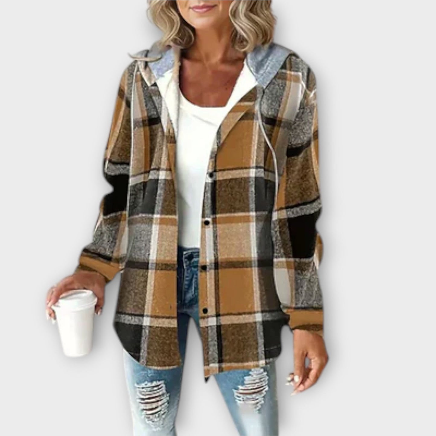 Victoria | Karierte Hemdjacke mit Kapuze – Müheloser Stil & Komfort